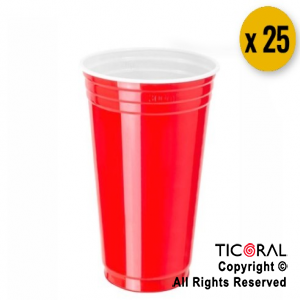 Vaso americano rojo vermelho 300 cc Copobras x 25 unidades